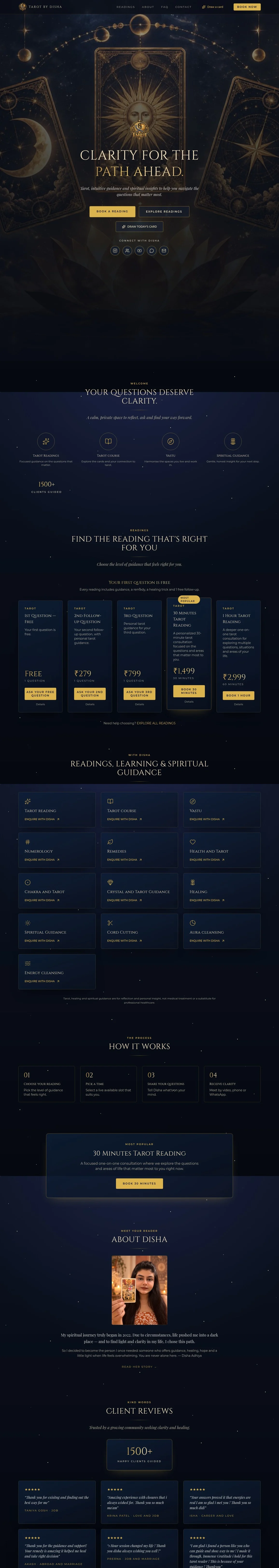 Tarot by Disha mobile website preview